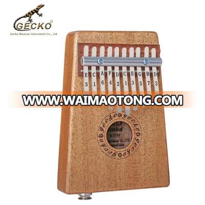 Gecko New K10MEQ Wholesale Finger Piano  Electrical 10 keys mahogany kalimba Thumb Piano Musical Instrument music toy music box